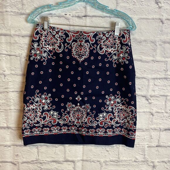 Talbots Women’s Boho Casual Everyday Paisley Mini Skirt Size 4P - Picture 1 of 5